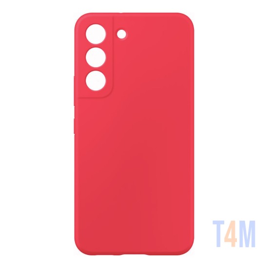 Capa de Silicone com Moldura de Câmera para Samsung Galaxy S22 Vermelho